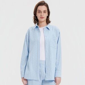 Long Sleeve Collared relaxed fit Universal Thread Blue Striped size XXL NWT